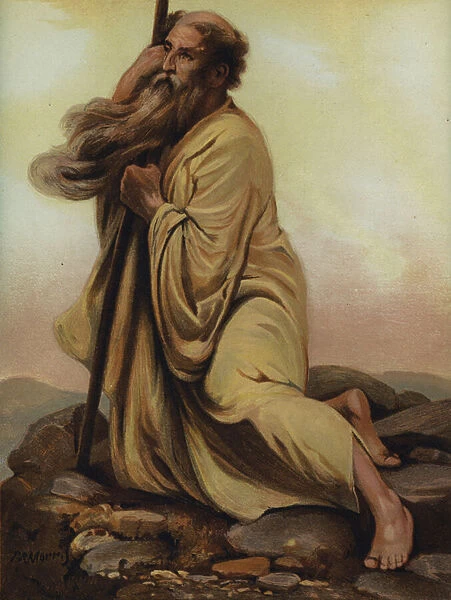 Moses viewing the Promised Land (chromolitho)