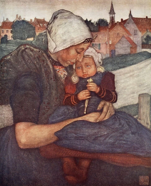 A Mother and Child of Axel, 1904 (colour litho)