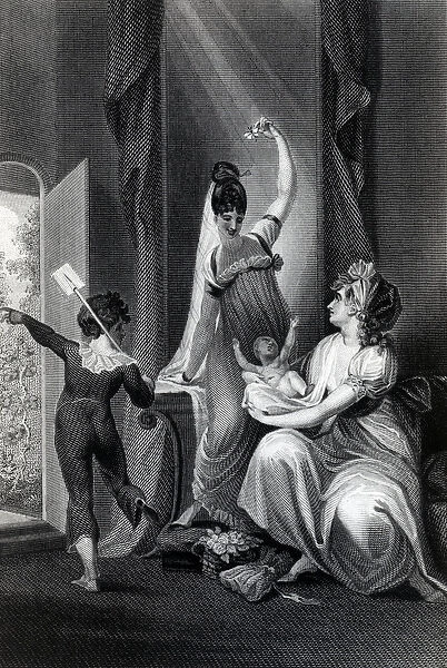 A Mother with her Family in the Country, engraved by Richard Rhodes, 1807 (engraving)