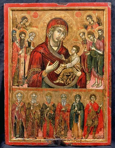The Mother of God Hodegetria and Saints, icon from the Cycladic Islands