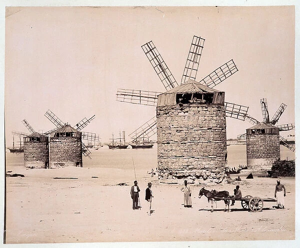 Moulins a Alexandria - photography by the Zangali brothers, late 19th century