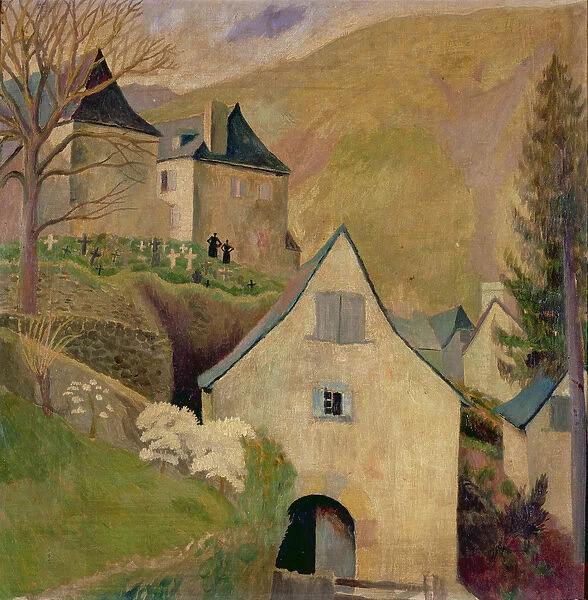 Mountain Church, Larrau (oil on canvas)