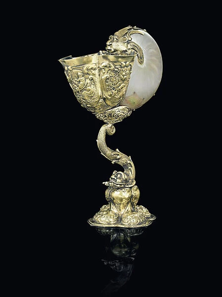 Mounted nautilus cup, Nagyszeben, mid 17th century (shell & silver-gilt)