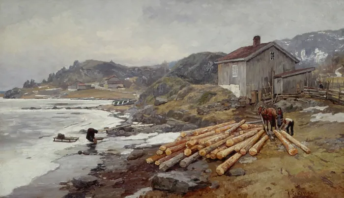 Framed Print : Moving timber
