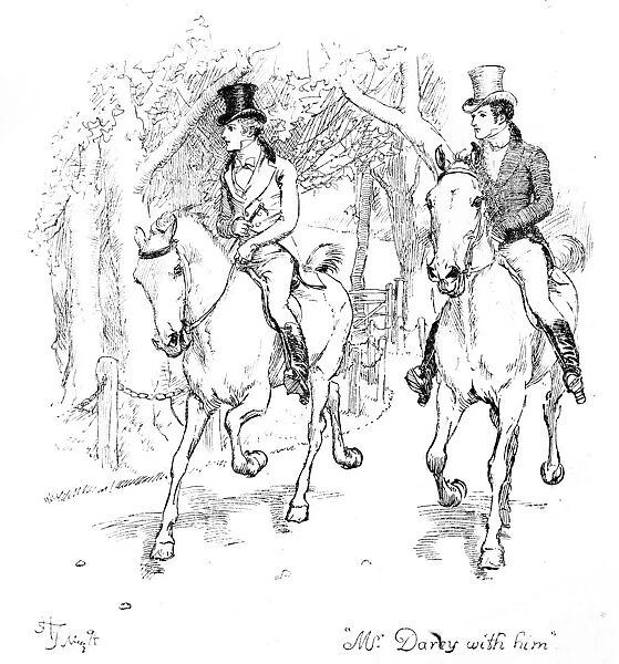 Mr. Darcy with him, illustration from Pride & Prejudice by Jane Austen