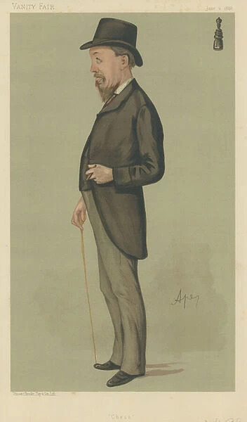Mr Joseph Henry Blackburne (colour litho)