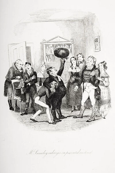 Mr. Snawley enlarges on parental instinct, illustration from Nicholas Nickleby by Charles Dickens (1812-70) published 1839 (litho)