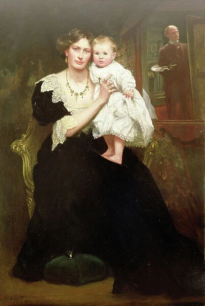 Mrs Moss Bennett and child, 1909 (oil on canvas)