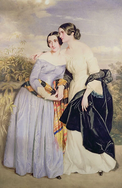Mrs Partridge and her sister Miss Croker, c. 1850 (w  /  c)