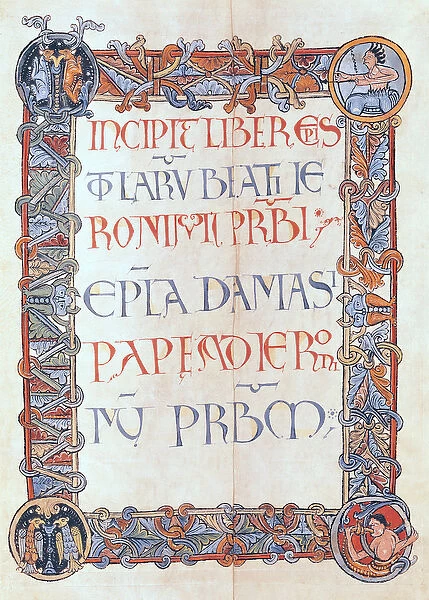 Ms 154 fol. 3 Page of text with a floriated border, from the letters of St