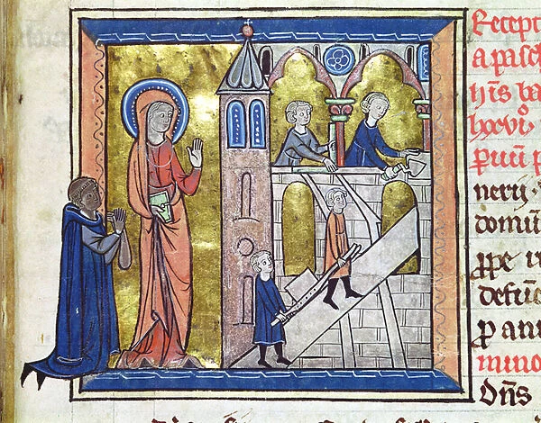 Ms 1626  /  1 f. 20 Construction of the Abbey, from the Censier de l