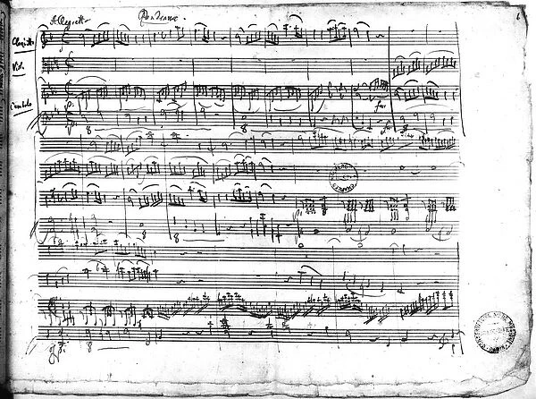 Ms. 222 fol. 6 Trio, in E flat major Kegelstatt for piano, clarinet, violin and viola