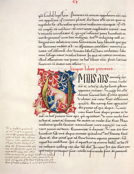 Ms. 228, f. 4v: Page from Aristotles Nicomachean Ethics and Politics