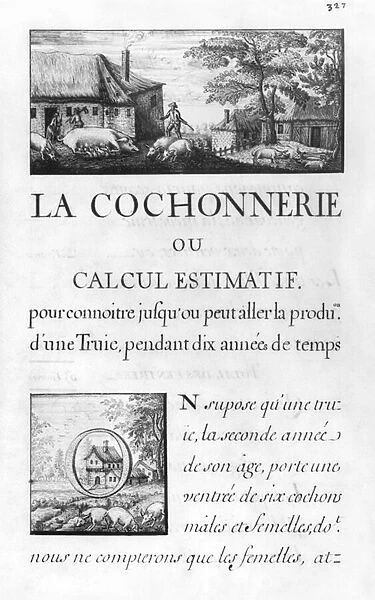 Ms 260 volume IV Title page of La Cochonnerie ou calculatif estiatif