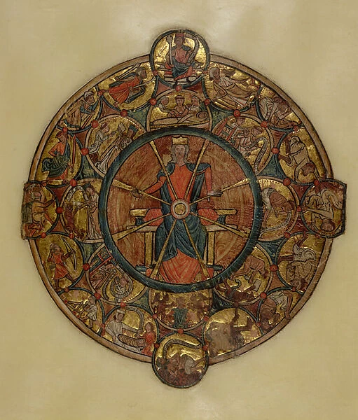Ms 330. 4 The Wheel of Fortune, c, 1240 (vellum)