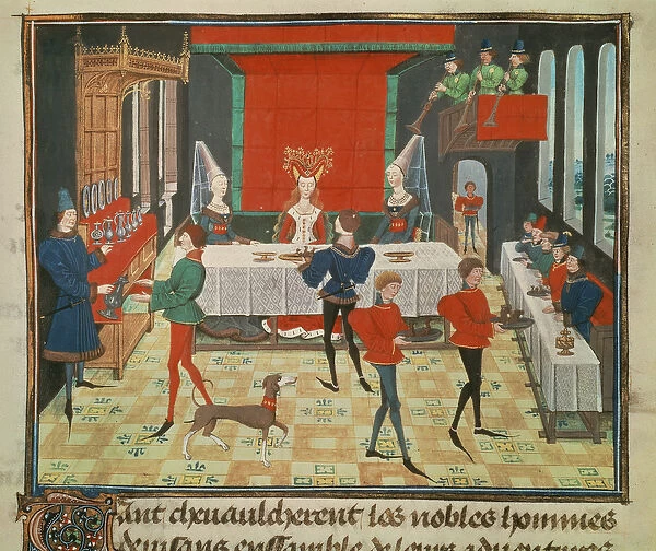 Ms 5073 f. 140v Table Service of a Lady of Quality, from the Renaud de Montauban cycle