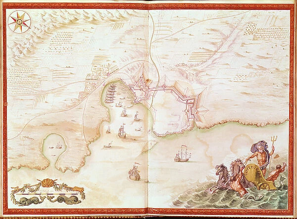 Ms. 986, Vol. 1 Louis XIV Atlas, map of Collioure, 1683-88