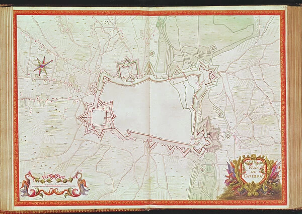 Ms. 986, Vol. 1 Plan and Map of Cambrai, from the Atlas Louis XIV, 1683-88