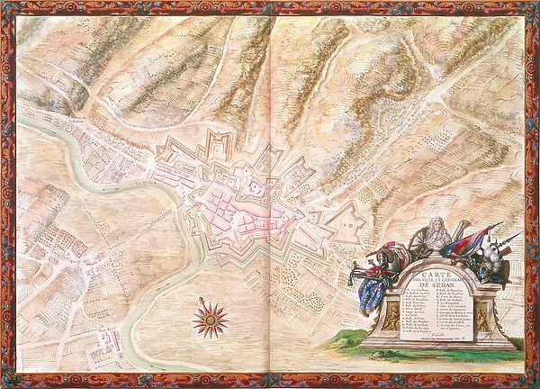 Ms. 988, Vol. 3 fol. 16 Plan and Map of the town and castle of Sedan