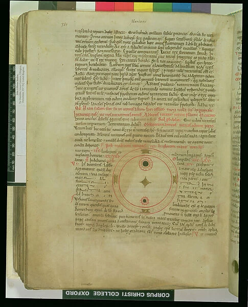 MS CCC 157 p. 380 Sunspots seen in the reign of Henry I, from the Worcester Chronicle, c. 1130-40 (vellum)