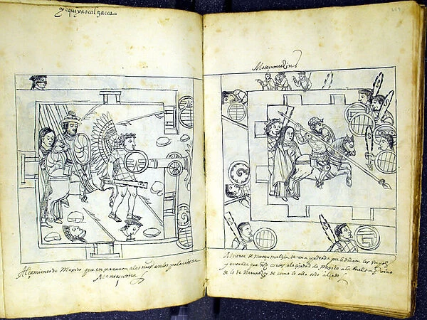 Ms Hunter 242 f. 258v and f. 259r, from Historia de Tlaxcala