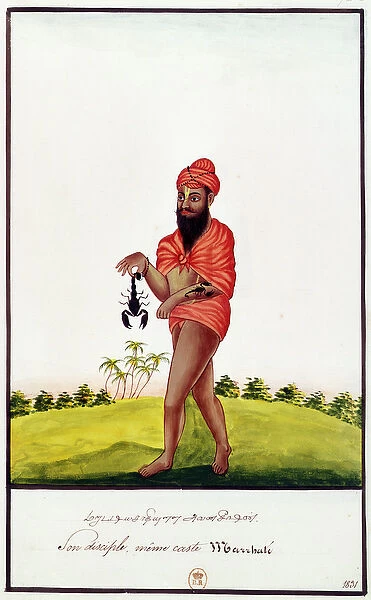 Ms Indien 743 Seller of remedies against scorpion bites, 1831 (colour litho)