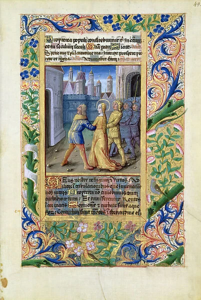 Ms Lat. Q. v. I. 126 f. 45 Judith being seized by the Assyrians