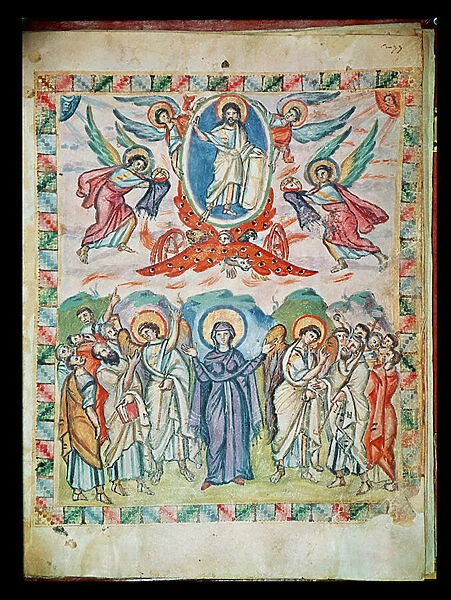Ms Plt 1 56 The Ascension, from the Rabula Gospels, 586 AD (vellum)