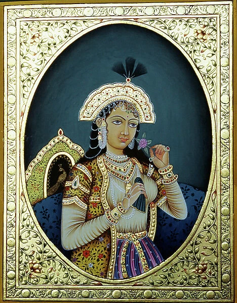Mughal Princess Mumtaz Mahal Miniature Painting on Paper