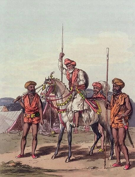 A Muhunt and Gosaeens, from A Mahratta Camp, 5th April 1813 (colour engraving)