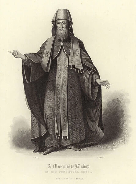 A Muscovite Bishop in his pontifical habit (engraving)