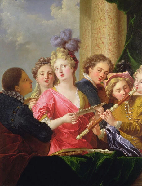 A Music Party (oil on canvas)