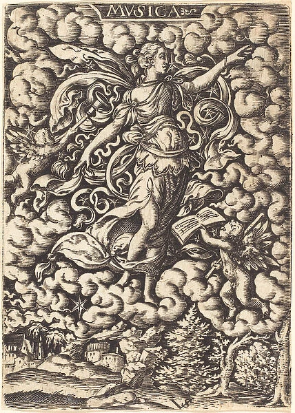 Musica, 16th century (engraving)