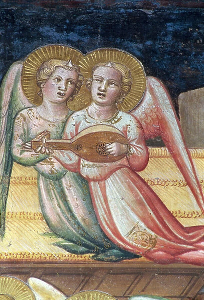 Two Musical Angels, a detail from The Life of the Virgin and the Sacred Girdle