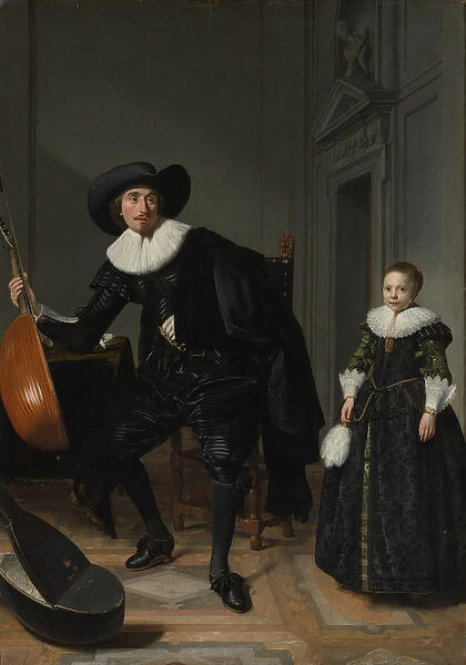A Musician and his Daughter, 1629 (oil on wood)