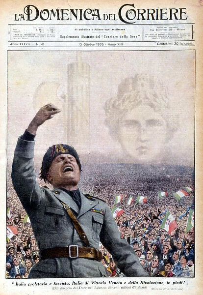Mussolini announces to the Italian people the imminent constitution of the Empire