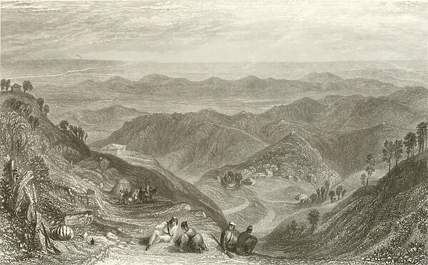 Mussooree and the Dhoon, from Landour (engraving)
