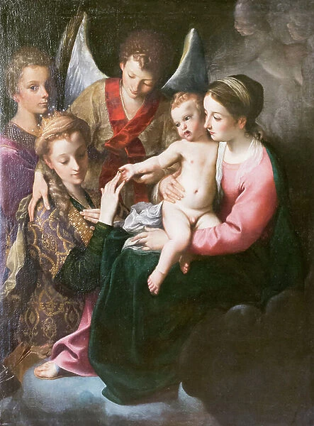 Mystic wedding of st Catherine, 1585 circa, Annibale Carracci (oil on canvas)