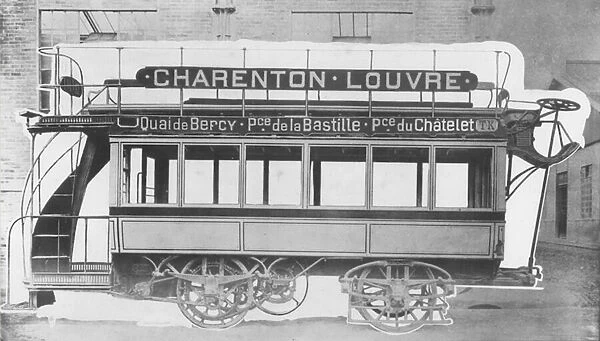 N. J. Raffards electric tram, 1881 (b  /  w photo)