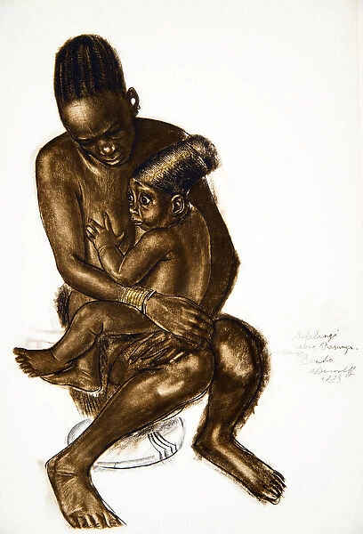 Nafarangui, femme d Eki Bondo avec son enfant (Bondo) Haut Ouelle
