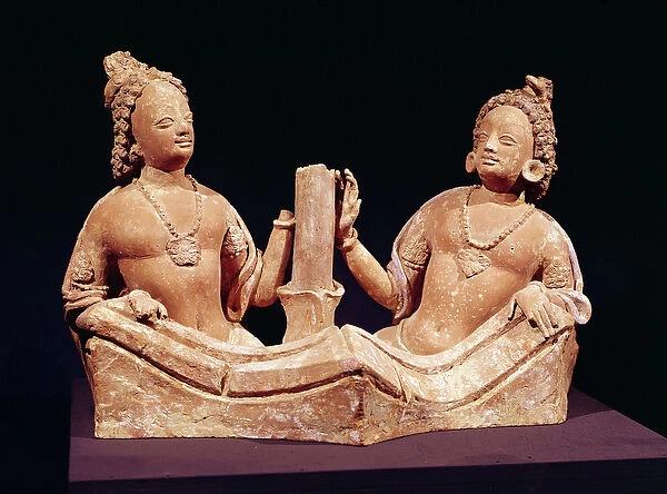 Two Naga, from Fondukistan (terracotta)