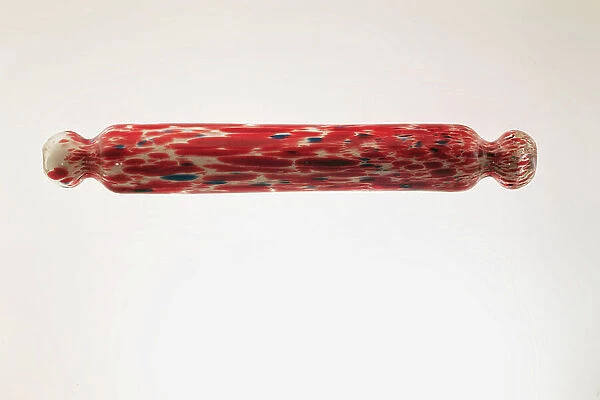 Nailsea glass rolling pin, doubling as salt container, mid 19th century