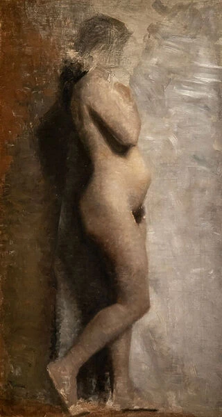 Naked female model, profile, 1886 (oil on canvas)