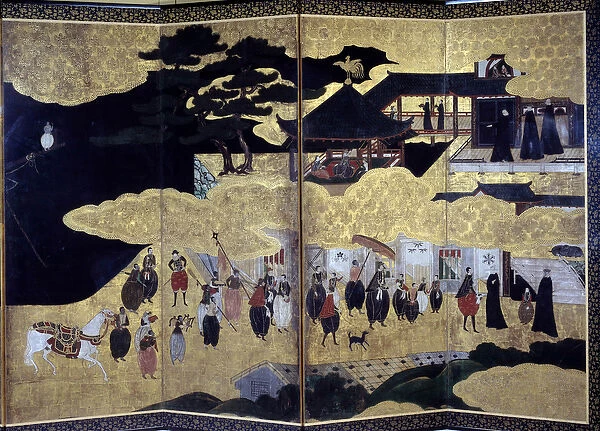 Namban Byobu screen called 'Portuguese': a representation of the arrival of