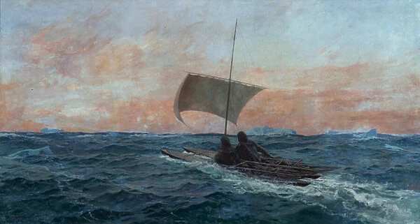Nansen and Johansen of the Arctic Ocean, 1901 (oil on canvas)