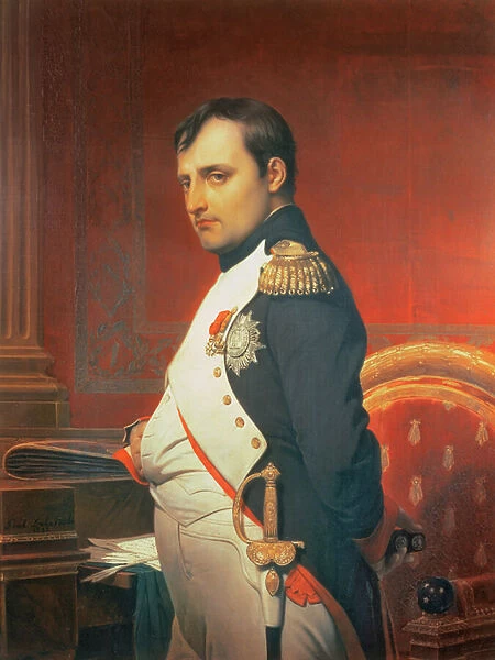 Napoleon (1769-1821) in his Study (oil on canvas)