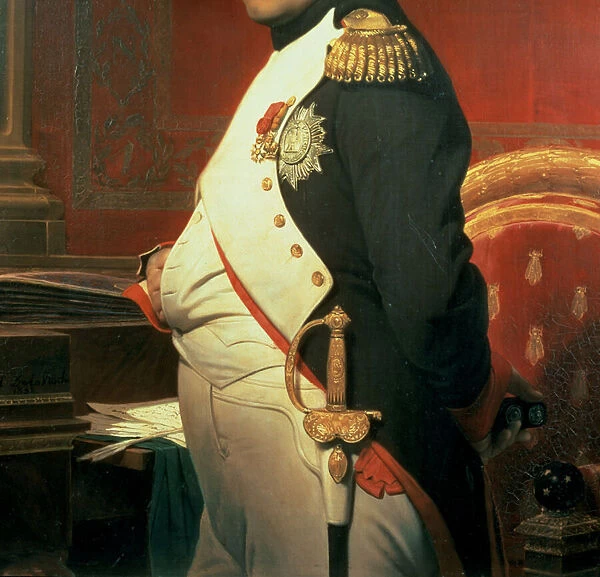 Napoleon (1769-1821) in his Study (oil on canvas) (detail of 35473)