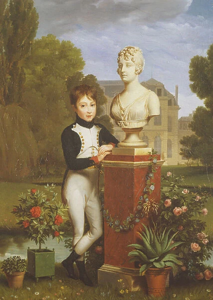 Napoleon Achille Murat leaning on a bust of his mother (oil on canvas)