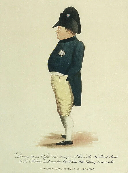 Napoleon Bonaparte, 1819 (coloured engraving)
