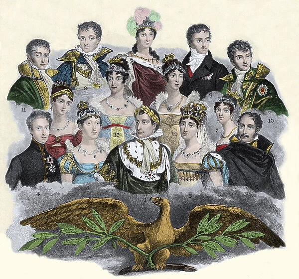 Napoleon Bonaparte and his family, 1840
